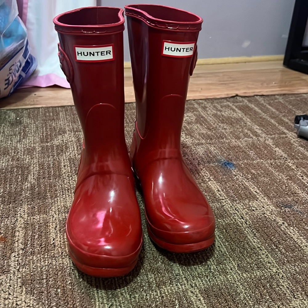 Red rain boots